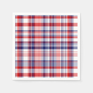 Rood, wit, blauw preppy Madras Pset Servet
