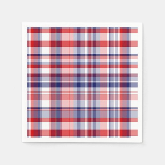 Rood, wit, blauw preppy Madras Pset Servet (Voorkant)