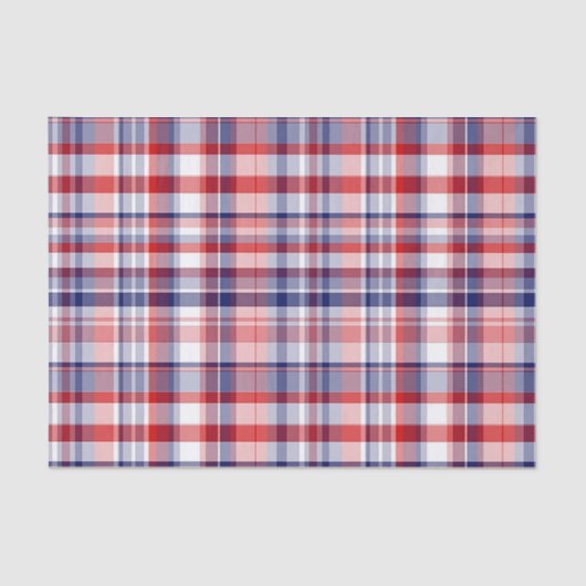 Rood, wit, blauw preppy Madras Pset Tissuepapier (Voorkant)