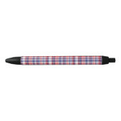 Rood, wit, blauw preppy Madras Pset Zwarte Inkt Pen (Voorkant)
