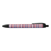 Rood, wit, blauw preppy Madras Pset Zwarte Inkt Pen (Bovenkant)