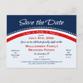 Rood Wit Blauw Reünie, Feest, Save the Date Aankondigingskaart (Voorkant)