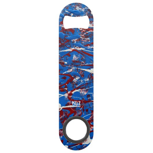 Rood Wit Blauw Roestvrij staal Fles Opener Speed Flessenopener (Achterkant)