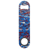 Rood Wit Blauw Roestvrij staal Fles Opener Speed Flessenopener (Voorkant)