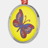 Rood wit blauw rondblauw vlindergeel rond Ornament (Links)