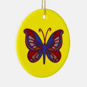 Rood wit blauw rondblauw vlindergeel rond Ornament (Rechts)