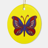 Rood wit blauw rondblauw vlindergeel rond Ornament (Links)