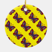 Rood wit blauw rondblauw vlindergeel rond Ornament (Achterkant)