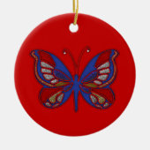 Rood wit blauw rondvliegend Ornament (Voorkant)