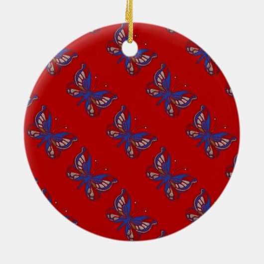 Rood wit blauw rondvliegend Ornament (Achterkant)