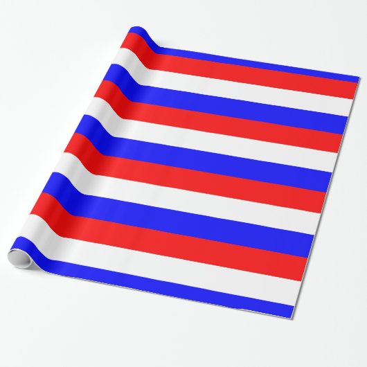 Rood Wit Blauw - Rusland Vlag Cadeaupapier (Uitgerold)
