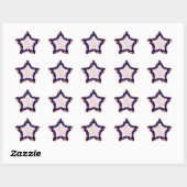 Rood Wit & Blauw Satijn Star Shape Design Lijst Ster Sticker (Vel)