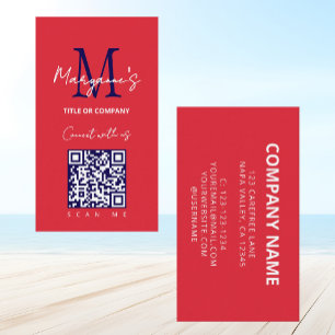 Rood Wit Blauw Scannable QR Code Logo Visitekaartje