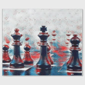 Rood, wit, blauw schaafkoppen koning, koningin, bi cadeaupapier (Vlak)