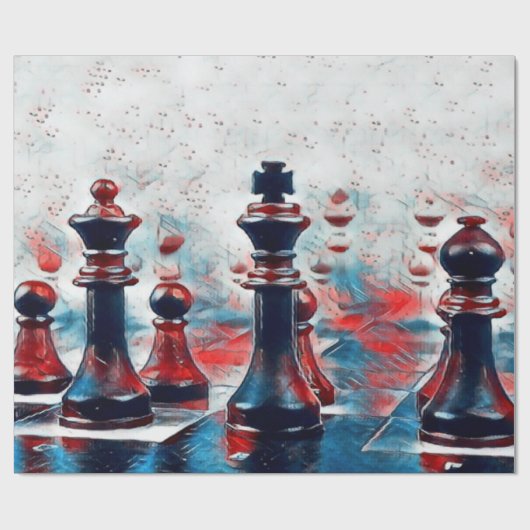 Rood, wit, blauw schaafkoppen koning, koningin, bi cadeaupapier (Vlak)