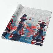 Rood, wit, blauw schaafkoppen koning, koningin, bi cadeaupapier (Uitgerold)