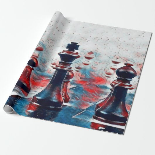 Rood, wit, blauw schaafkoppen koning, koningin, bi cadeaupapier (Uitgerold)