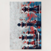 Rood, wit, blauw schaafkoppen koning, koningin, bi legpuzzel (Verticaal)