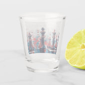 Rood, wit, blauw schaafkoppen koning, koningin, bi shot glas (Achterkant)