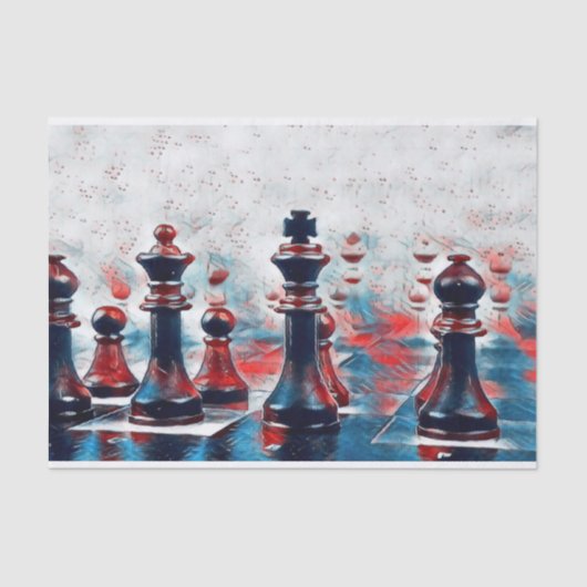 Rood, wit, blauw schaafkoppen koning, koningin, bi tissuepapier (Voorkant)