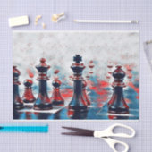 Rood, wit, blauw schaafkoppen koning, koningin, bi tissuepapier (Craft)