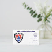 Rood Wit Blauw Schild Beveiliging Bescherming Visitekaartje (Staand voorkant)