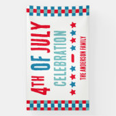 Rood Wit Blauw Schotse Ruit 4 juli Feest Spandoek (Verticaal)