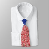 Rood Wit Blauw Sequin Effect Patriottische stropda Stropdas (Gebonden)