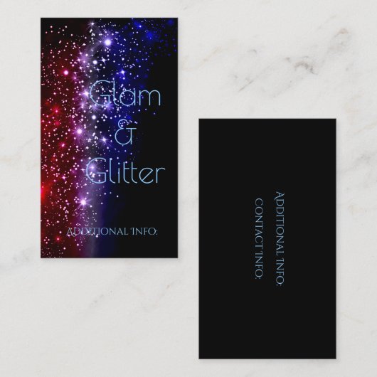 Rood Wit & Blauw Sparkle Visitekaartje 2 (Voorkant / Achterkant)