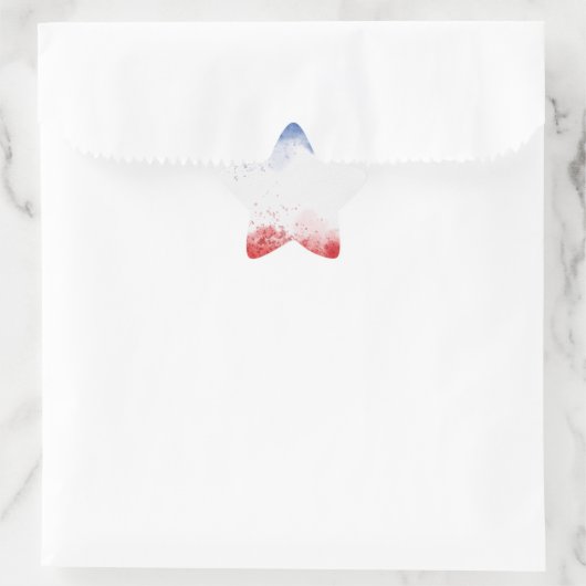 Rood Wit Blauw Spletters Ster Sticker (Tas)