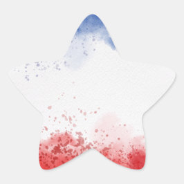 Rood Wit Blauw Spletters Ster Sticker
