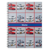 Rood Wit Blauw Sportieve Sportwagens Tiener Journa Notitieboek (Voorkant)
