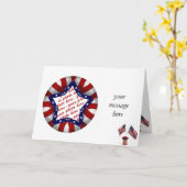 Rood wit & blauw Star Schitpeld Foto Lijst Kaart (Gele Bloem)