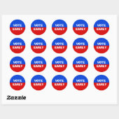 rood-wit-blauw stemmen vervroegd ronde sticker (Vel)