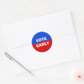 rood-wit-blauw stemmen vervroegd ronde sticker (Envelop)