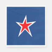 Rood Wit Blauw Ster Papier Servetten (Voorkant)