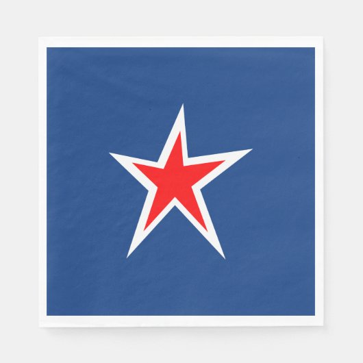 Rood Wit Blauw Ster Papier Servetten (Voorkant)