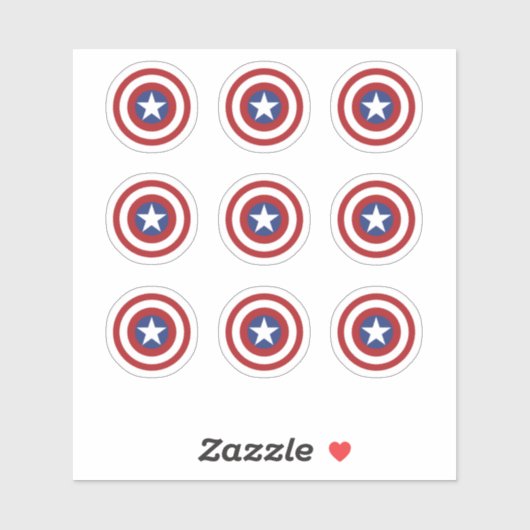 Rood/Wit/Blauw Ster Ronde Doel Sticker (Vel)