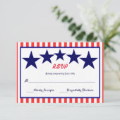 Rood Wit & Blauw Ster - RSVP-kaart RSVP Kaartje (Staand voorkant)