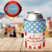 Rood Wit & Blauw Ster & Streep Familienaam Barbecu Blikjeskoeler