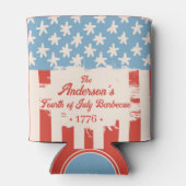 Rood Wit & Blauw Ster & Streep Familienaam Barbecu Blikjeskoeler (Achterkant)
