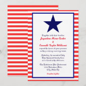 Rood Wit & Blauw Ster - Uitnodiging voor de bruilo (Voorkant / Achterkant)