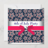 Rood Wit Blauw Sterren 4 Juli BBQ Party Kaart (Voorkant)