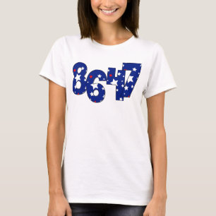 ROOD WIT BLAUW STERREN 8647 ANTI TRUMP NUMMERS T-SHIRT
