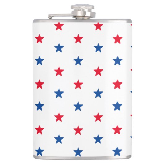 Rood wit blauw sterren Amerikaans patriottisch pat Heupfles (Voorkant)