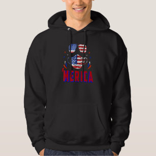 Rood Wit Blauw Sterren en Strepen 4th Juli Merica  Hoodie