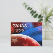 Rood Wit Blauw Sterren en Vuurwerk Bedankt Briefka Briefkaart (Staand voorkant)