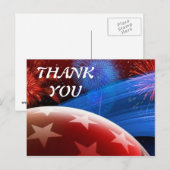 Rood Wit Blauw Sterren en Vuurwerk Bedankt Briefka Briefkaart (Voorkant / Achterkant)