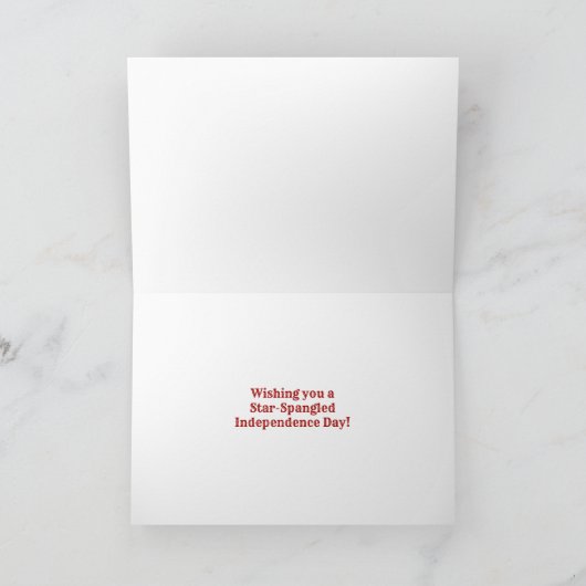 Rood Wit Blauw Sterren Goud 4 juli Kaart (Binnen)