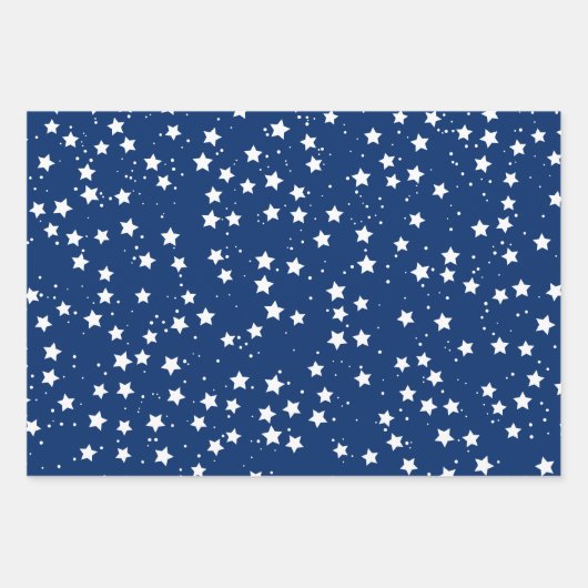 Rood Wit Blauw Sterren Patroon USA Onafhankelijkhe Inpakpapier Vel (Voorkant)
